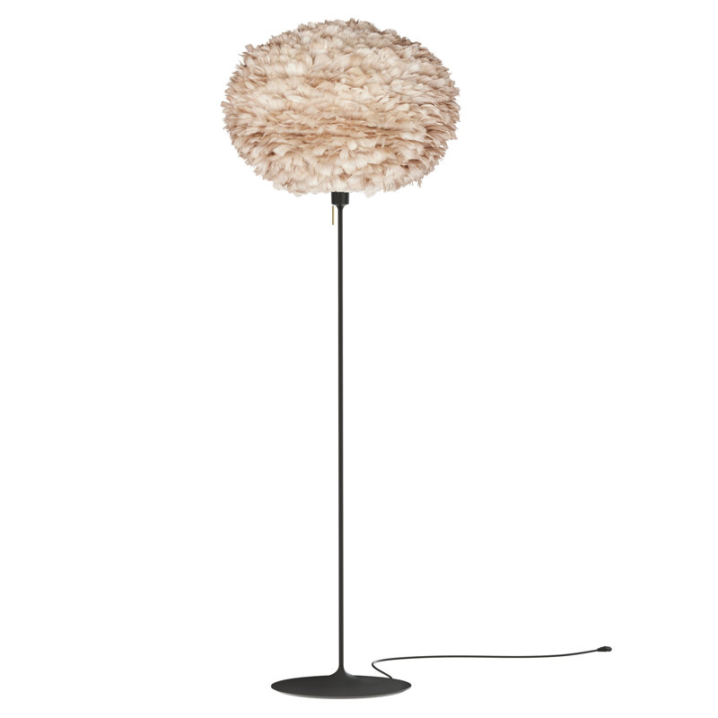 Eos 70.8'' Traditional Floor Lamp, Black, Light Brown