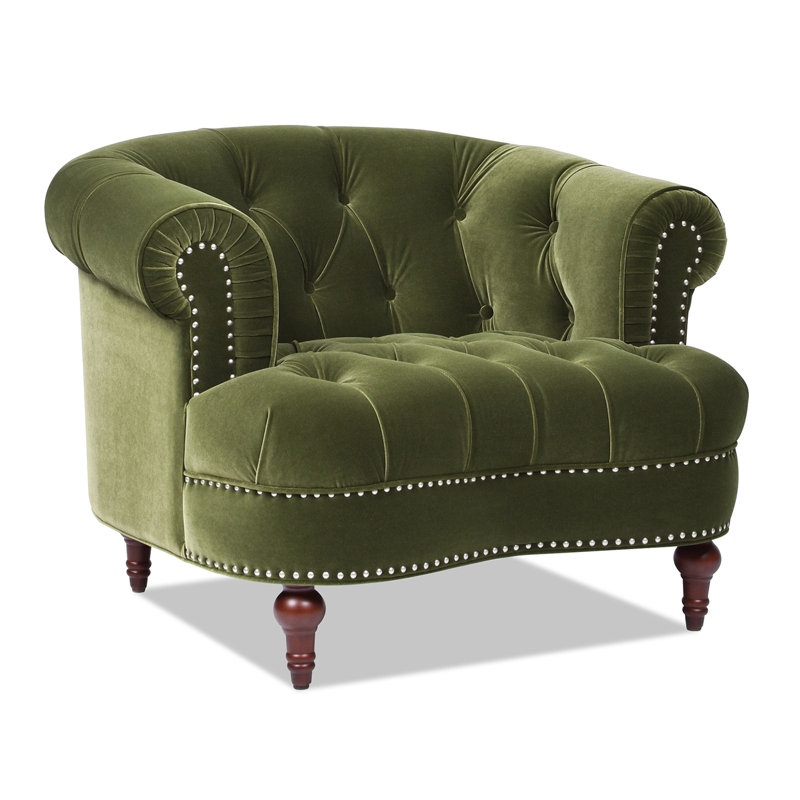 Mercer Velvet Armchair, Olive Green Velvet