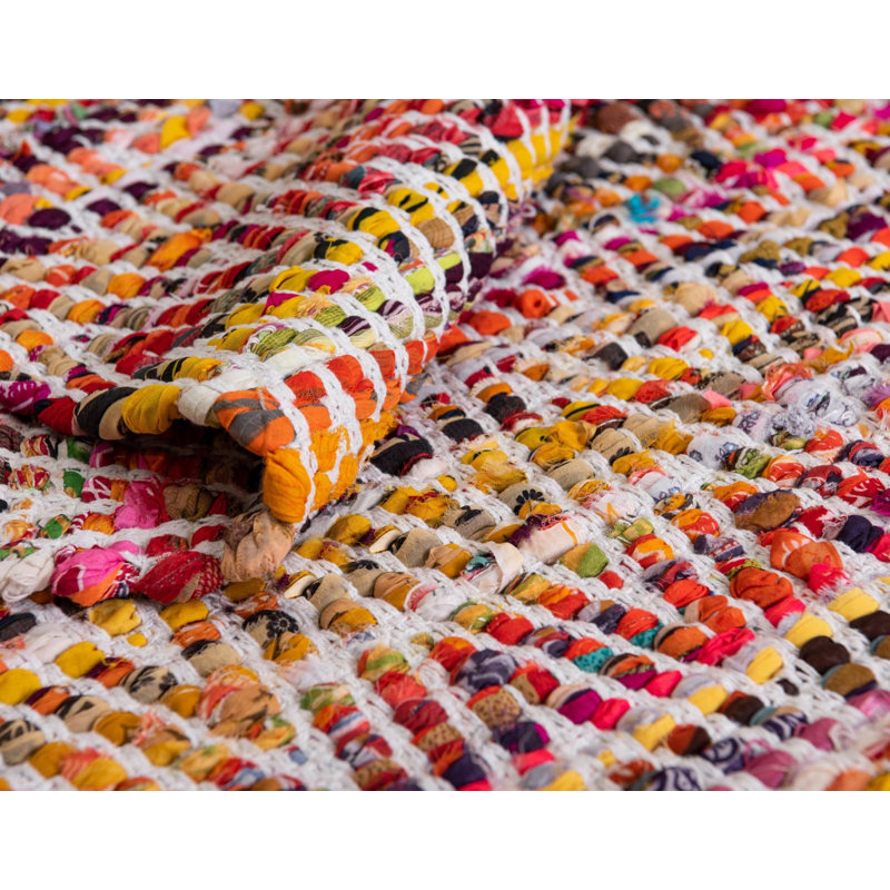 Keidon Cotton Abstract Indoor Rug, Runner 1'2" x 5'1"