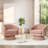 360° Swivel Accent Chair with Arms, Cozy Round Chenille Fabric-806284386