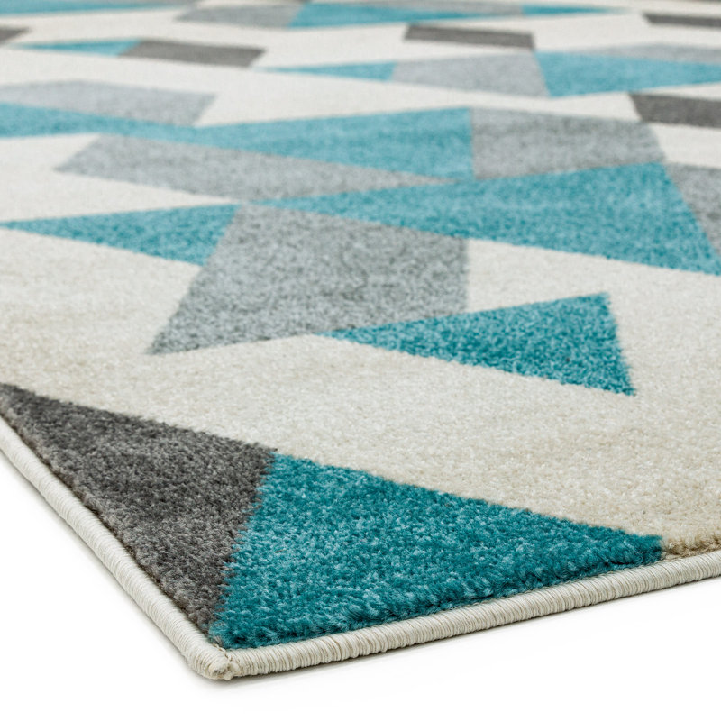 Banda Flatweave Blue/Grey Area Rug, Rectangle 120 x 170cm