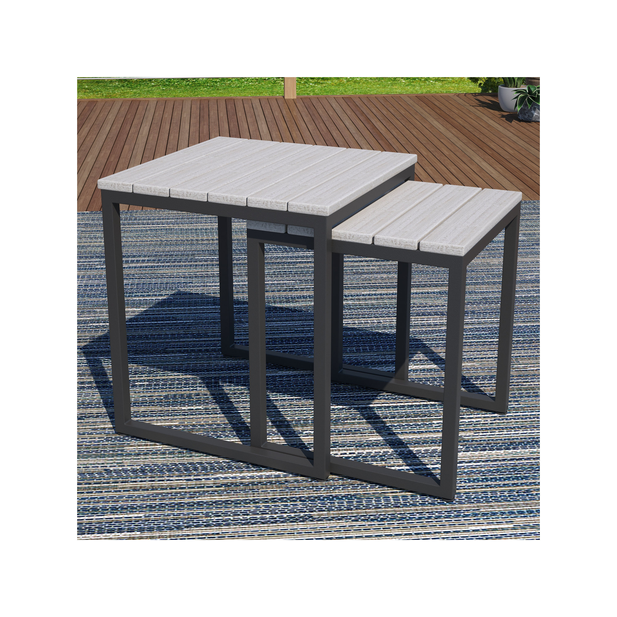 Townsend 7 - Person Patio Conversation Set with Sunbrella® Cushions, Canvas Black Sunbrella® Canvas