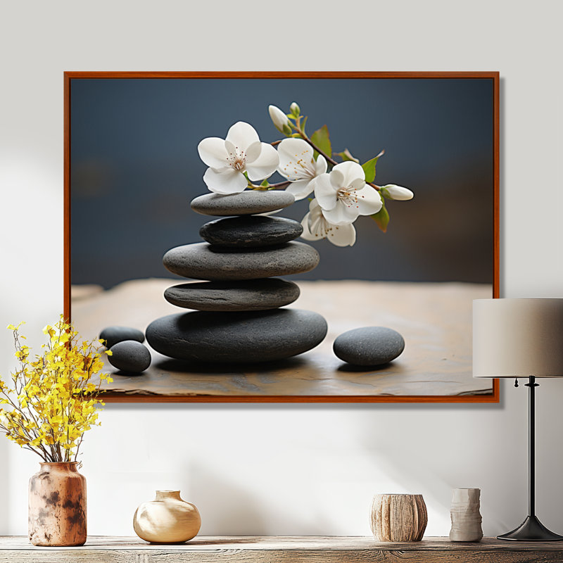 Art mural Zen zen, H 34 po x l 44 po x P 1,5 po, Toile tendue
