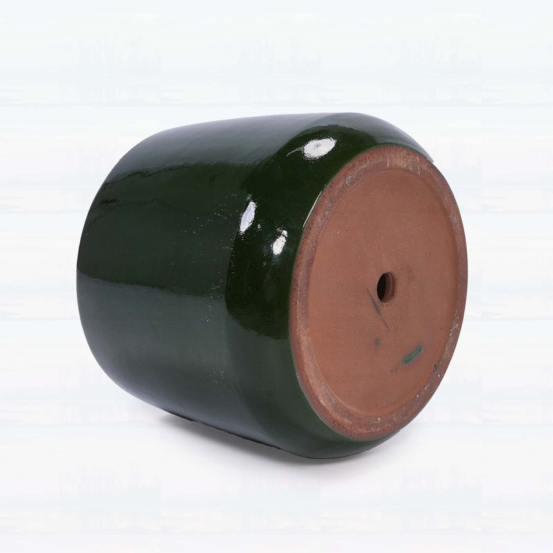 Ensemble de 4 pots à fleurs en céramique émaillée faits à la main, vert foncé, pour plantes grasses et cactus, avec trous de drainage, parfaits pour une utilisation intérieure et extérieure