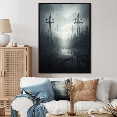 " Silver Streaks Power Lines Fog "