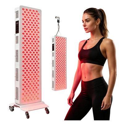 200 LED Red Light Therapy Panel with Stand, 5-Wavelength Near Infrared Device (630nm-850nm), Touch Control Timer & Intensity Settings for Home Use