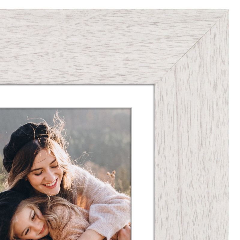 Cadre photo Americanflat - Cadre avec passe-partout - Moulure large - Verre résistant aux chocs, Blanc, 28 po x 40 po