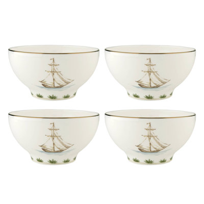 Ensemble de 4 bols à riz Lenox British Colonial Tradewind