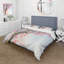Magnifique oiseau rose sur une branche II - ensemble de housse de couette traditionnel - microfibre de polyester-66393497