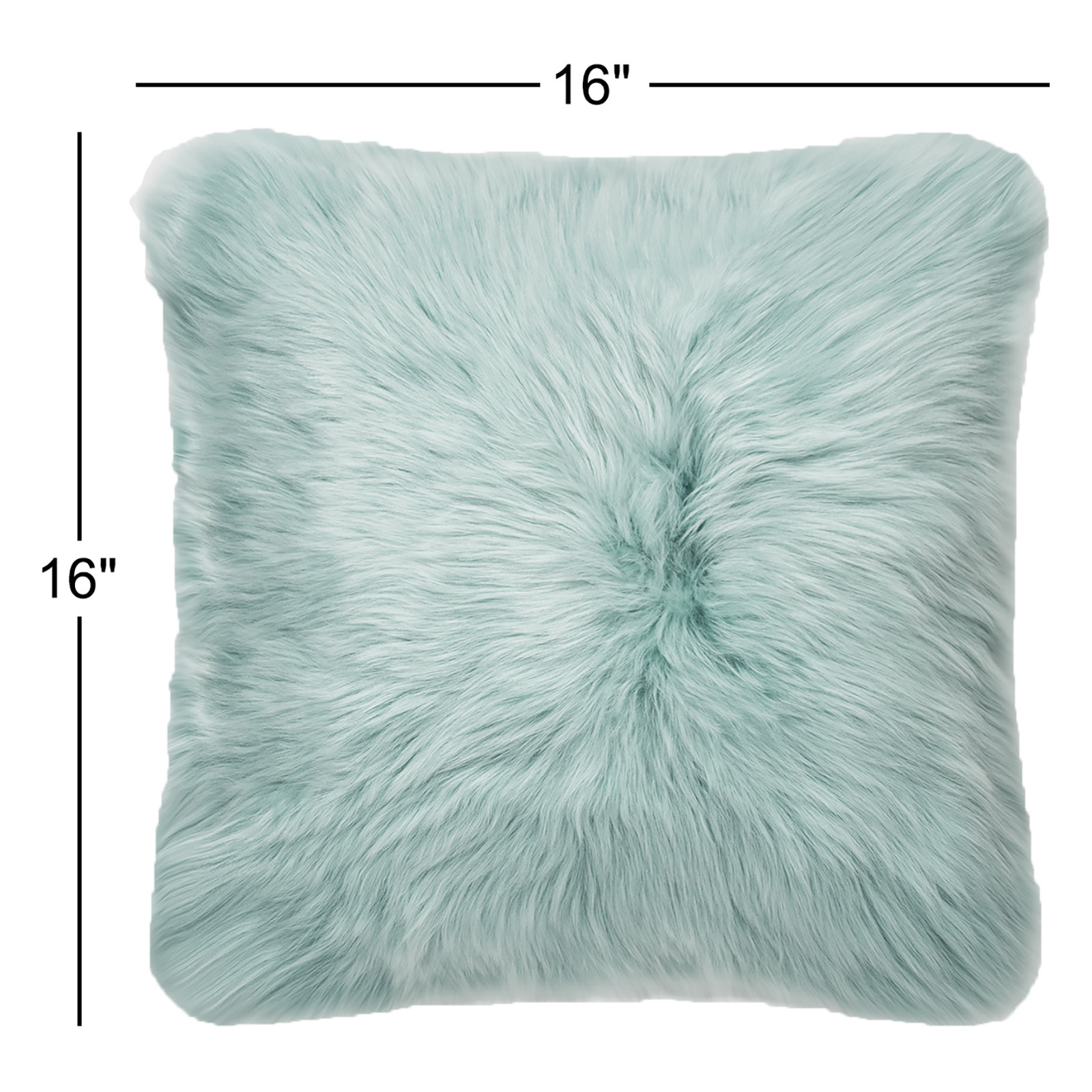 Fieldman Leather Throw Pillow, 16" x 16", Eggshell Blue
