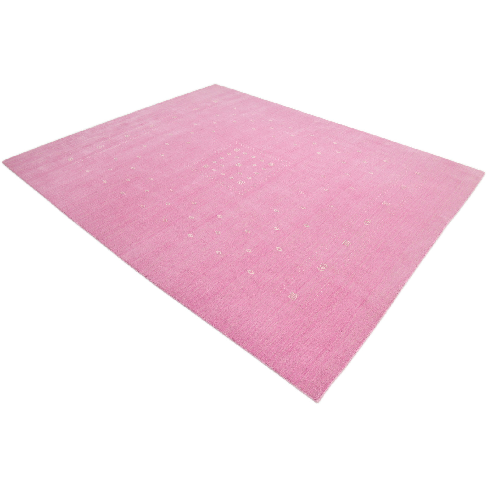 Simi Hand-Woven Geometric Cotton Wool Rug, Rectangle 4' x 6', Pink