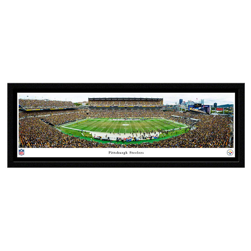 Pittsburgh Steelers par James Blakeway - photographie, H 15 po x l 41,5 po x P 0,75 po, Papier encadré dans un cadre noir