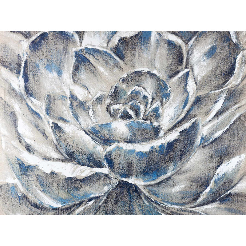 Toile grise et bleue | Décoration de salon contemporaine