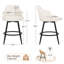 Tabouret de comptoir pivotant Kepler 26"H rembourré avec pieds en métal, design capitonné (ensemble de 3)-366180660-366180663