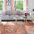 Rust And Gray Damask Distressed Stain Resistant Rug