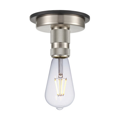 Yeager - 1 lumière - 7,6 cm - Nickel satiné noir - Plafonnier