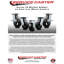 8 Inch Rubber on Steel Caster Set with Roller Bearing 2 Brakes and 2 Rigid SCC