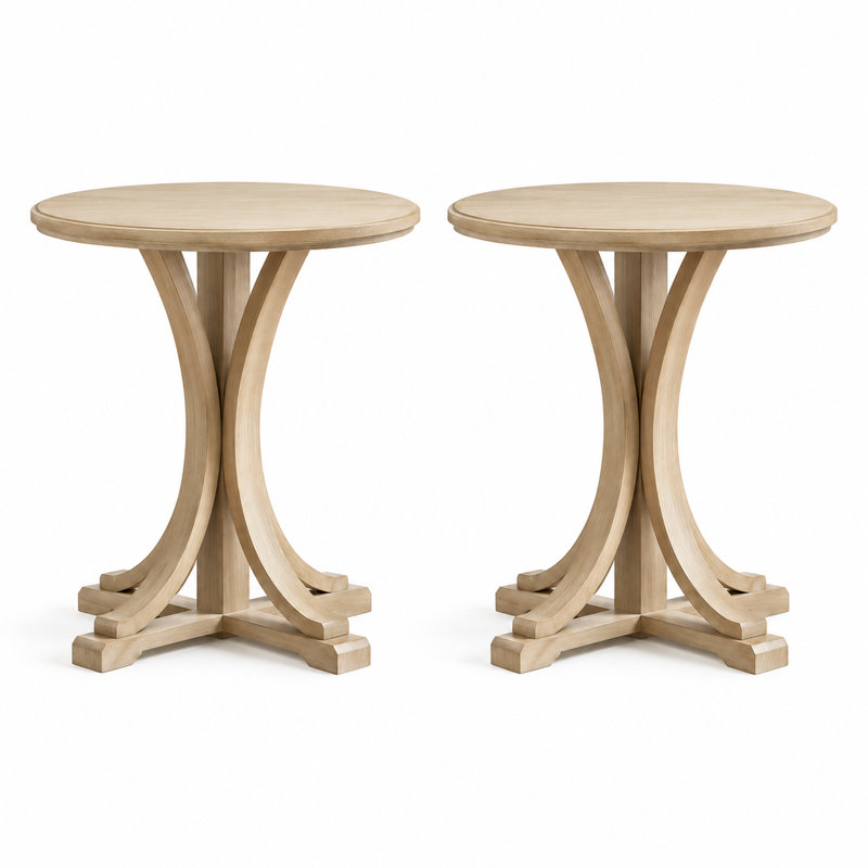 Bedford Fatima 21"W Farmhouse Round Pedestal End Table