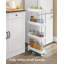 Chariot de rangement coulissant à 4 niveaux SONGMIC, rangement pour salle de bain peu encombrant, chariot roulant sur roulettes, cuisine, tablette étroite, 15,7 po x 8,7 po x 34,6 po-106828511-106828512