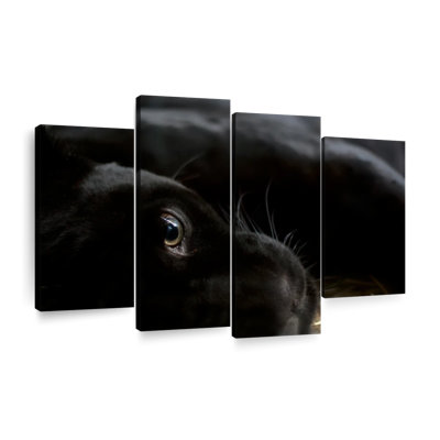 «Comfortable Black Panther», reproduction d'art sur toile