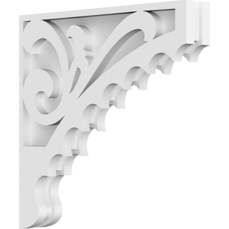 Corbeau de qualité architecturale Genova, H 12 po x l 12 po x P 1,875 po, PVC