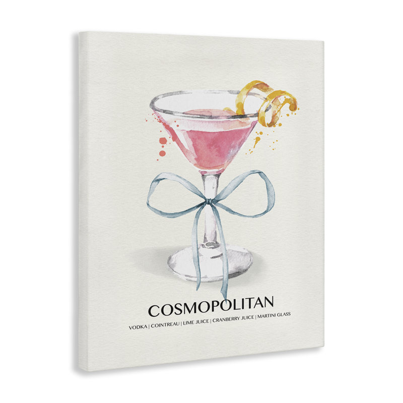 Art mural pastel cocktail avec nœud par Susan Jill bp-989_CN, H 30 po x l 24 po