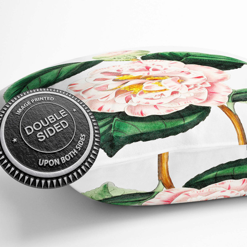 Camellia Flowers Cushion with Filling, 55cm H x 55cm W x 20cm D