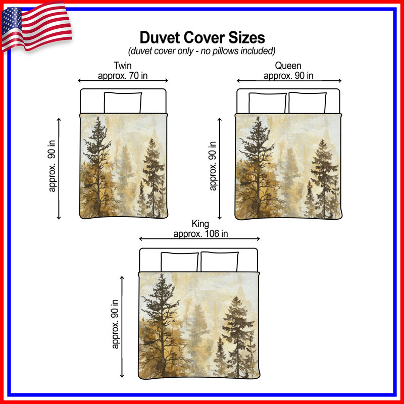 Misty Forest Landscape Duvet Covers, King