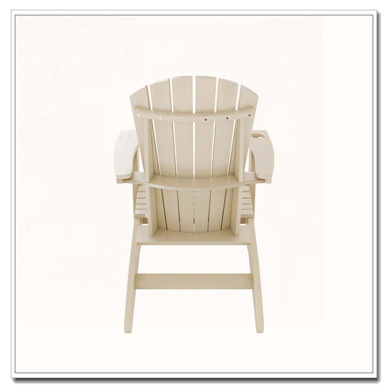 Sturdy HDPE Poly Lumber Adirondack Chair, Beige