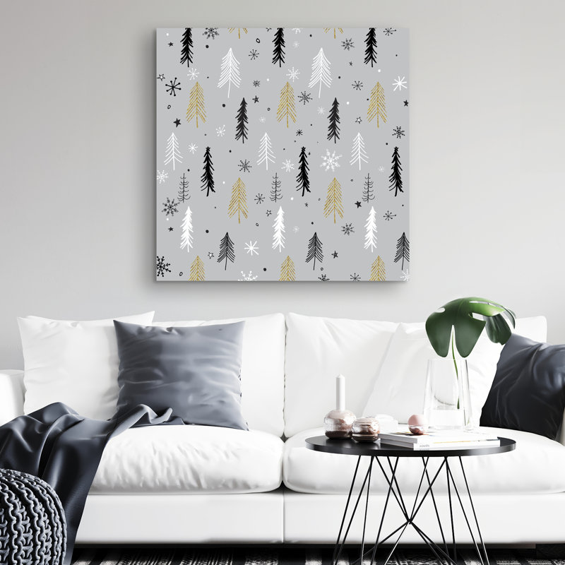 Christmas tree pattern - 32"x32" art on canvas