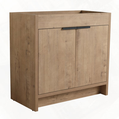 Meuble-lavabo autoportant avec portes d'armoire à fermeture en douceur sans lavabo