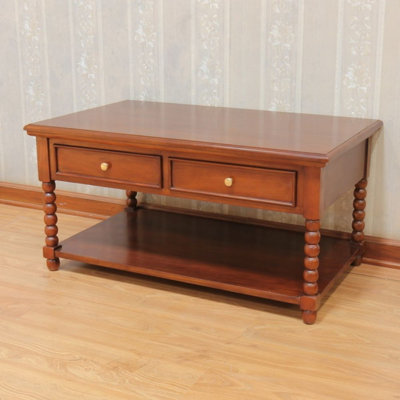 Jules Solid Wood Four Leg Coffee Table with Storage
