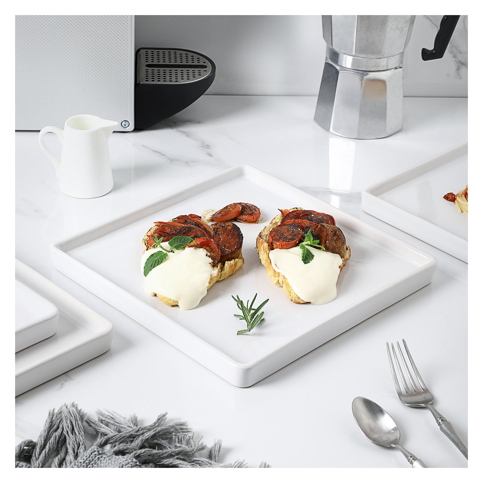 Stone Lain Grace 12-Piece Dinnerware Set Stoneware, White