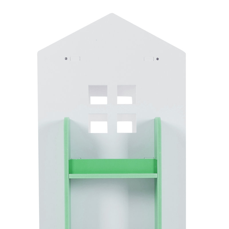 360° Rotating Bookshelf, 3 Tiers Corner Shelf, For Bedroom, Living Room, White/Green