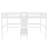 Beige White Twin Over Twin Metal Loft Bed with Double Desk, Storage Stairs & Wardrobe