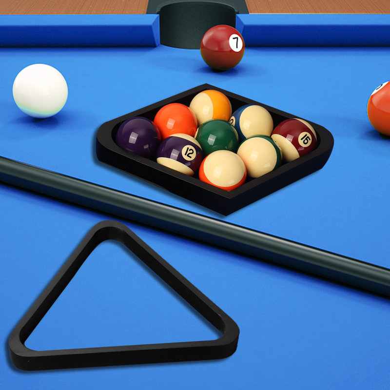 GSE Black 8-Ball Triangle and 9-Ball Diamond Billiard Ball Racks for 2.25-Inch Pool Balls, Black