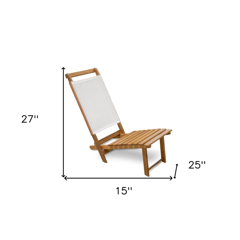 Chaise longue d'extérieur 15 po en bois massif brun
