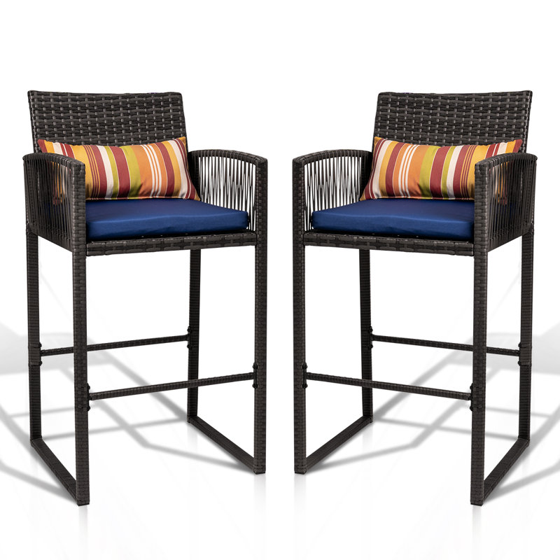 Tabourets de bar pour patio, Gris, Marine