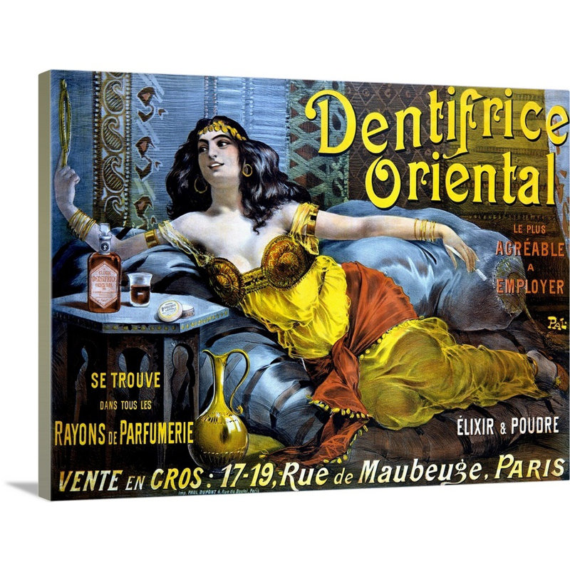 «Dentifrice Oriental» par Jean De Paleologue, reproduction sur toile, H 30 po x l 40 po x P 1,25 po, Toile tendue
