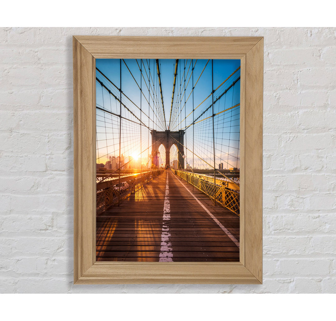 Brooklyn Bridge Sun - Einzelner Bilderrahmen Kunstdrucke