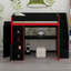 Lit mezzanine avec bureau et rangement Gaming