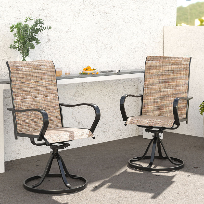 Chaise de salle à manger en acier pour l'extérieur (ensemble de 2)