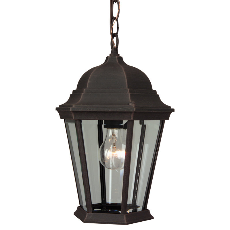 Lanterne suspendue d'extérieur en fonte d'aluminium 1 lumière H 14,5 po, Rouille