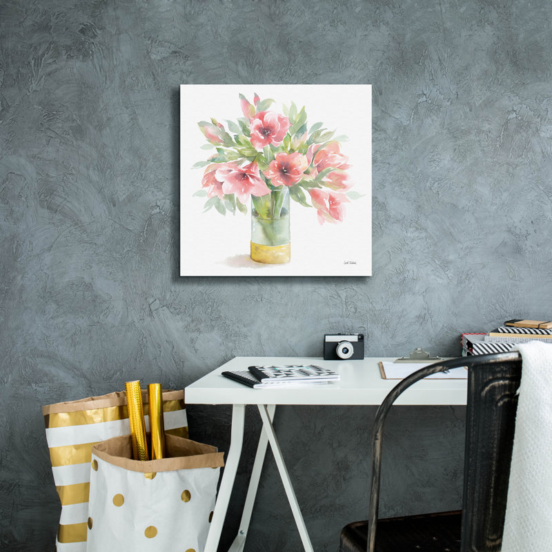 «Epic Graffiti» «Pink Amaryllis» par Leslie Trimbach, art mural sur toile, H 18 po x l 18 po x P 0,75 po