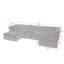 Canapé modulaire en forme de U de 135 po avec méridienne et repose-pieds mobile modulaire en forme de U pour le salon, canapé en osier revêtu de chenille avec accoudoirs ondulés, sans oreillers inclus-342461507