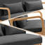 Chaise de style Mid-Century moderne 2, structure en bois massif, coussin en éponge haute, tissu en lin, chaise d'apparence gris foncé avec rembourrage confortable, housse en tissu, style,