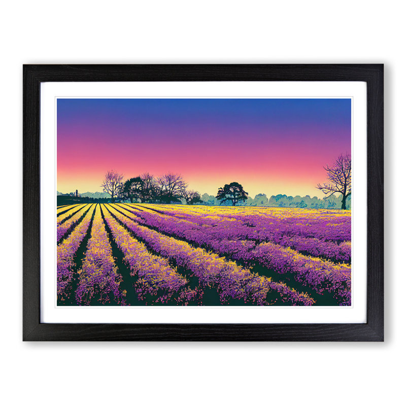 Pure Bluebell Field - Single Picture Frame Print, 46cm H x 64cm W x 2cm D, Black Framed