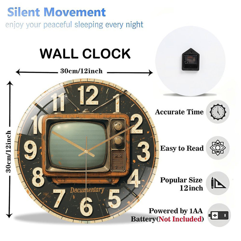 Horloge murale rétro rétro 12 po