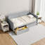 Twin Size Grey Pine Wood Daybed with 2 Underbed Storage Drawers | Sofa Bed for Small Spaces-883738680