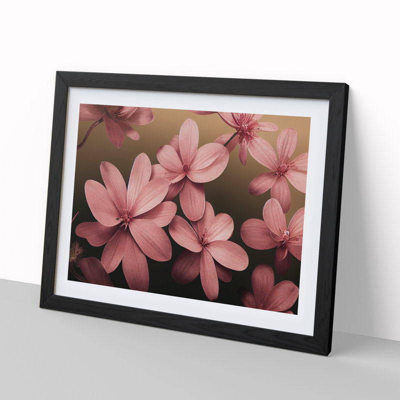 Dazzling Flowers - Single Picture Frame Print, Black Framed, 46cm H x 64cm W x 2cm D